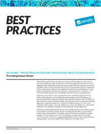 Best Practices: Protecting Vulnerable Systems