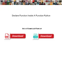 Declare Function Inside a Function Python