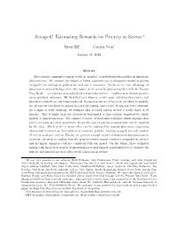 Scooped! Estimating Rewards for Priority in Science∗