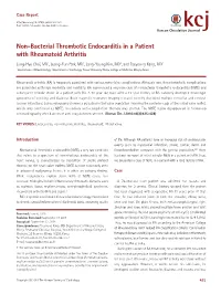 Non-Bacterial Thrombotic Endocarditis in a Patient With