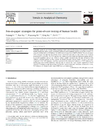 Pen-On-Paper Strategies for Point-Of-Care Testing of Human Health
