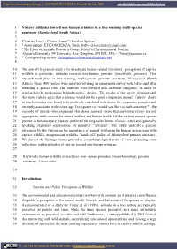 Visitors' Attitudes Toward Non-Human Primates in a Free
