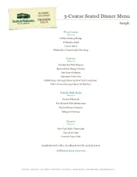3-Course Seated Dinner Menu Sample