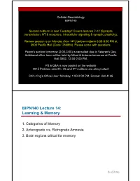 BIPN140 Lecture 14: Learning & Memory