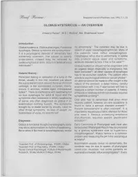 Globus Hystericus — an Overview