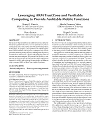 Leveraging ARM Trustzone and Verifiable Computing to Provide Auditable Mobile Functions Nuno O
