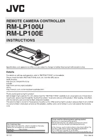 Rm-Lp100u Rm-Lp100e Instructions