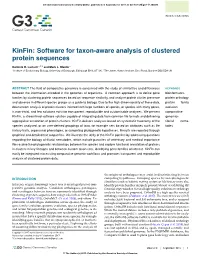 Software for Taxon-Aware Analysis of Clustered Protein Sequences