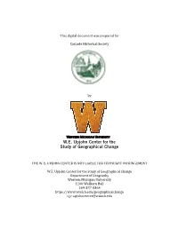 This Digital Document Was Prepared for Cascade Historical Society By