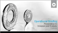 2016 Operational Briefing Presentation