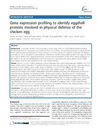 Gene Expression Profiling to Identify Eggshell Proteins Involved In