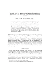 On the Size of the Sets of Gradients of Bump Functions and Starlike Bodies on the Hilbert Space