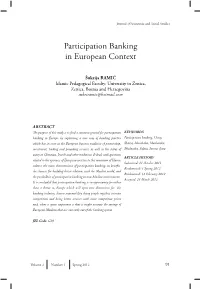 Participation Banking in European Context