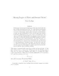 Strong Logics of First and Second Order∗
