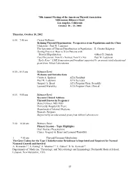 74Th Annual Meeting Program