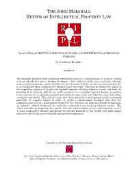 Allocation of New Top-Level Domain Names and the Effect Upon Religious Freedom