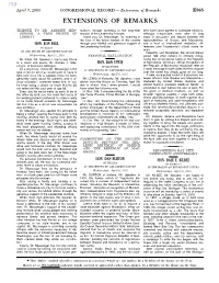 Extensions of Remarks E565 EXTENSIONS of REMARKS