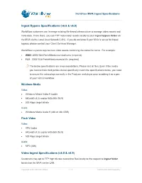 Ingest Bypass Specifications (V6.8 & V6.9) Video Ingest Specifications