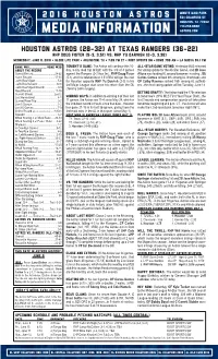 MEDIA INFORMATION Astros.Com