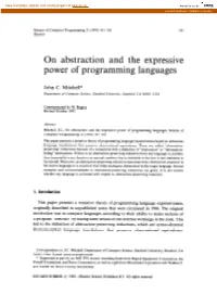 On Abstraction and the Expressive Power of Programming Languages