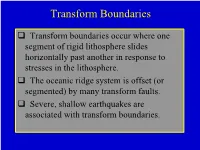 Plate Boundaries