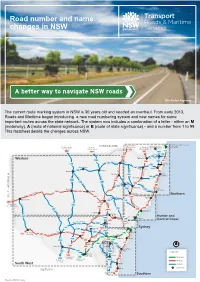 Road Number and Name Changes in NSW