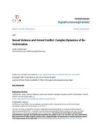 Sexual Violence and Armed Conflict: Complex Dynamics of Re- Victimization