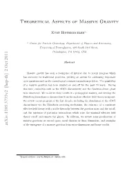 Theoretical Aspects of Massive Gravity