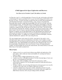 A Bold Approach for Space Exploration and Discovery (2010)