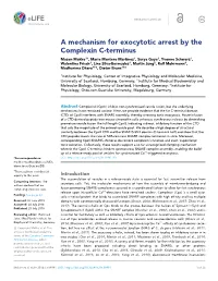 A Mechanism for Exocytotic Arrest by the Complexin C-Terminus