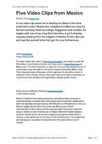 Five Video Clips from Mexico | Norient.Com 4 Oct 2021 10:31:32 Five Video Clips from Mexico PLAYLIST by Moses Iten