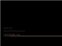 Lecture 19 Chapter 13: Applications and Processing of Ceramics