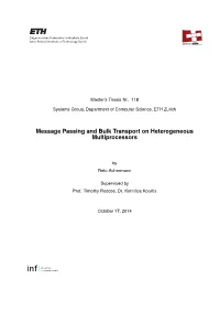 Message Passing and Bulk Transport on Heterogeneous Multiprocessors