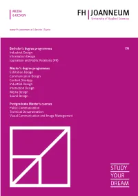Programmes EN Industrial Design Information Design Journalism and Public Relations (PR)