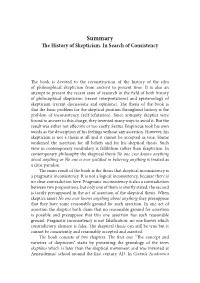 Summary %E History of Skepticism
