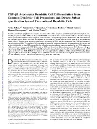 Toward Conventional Dendritic Cells Progenitors and Directs Subset