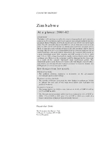 Zimbabwe at a Glance: 2001-02