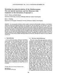 Modeling the Paleocirculation of the Mediterranean