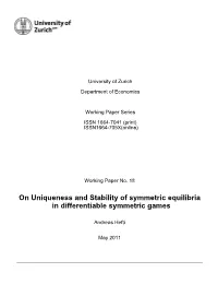 On Uniqueness and Stability of Symmetric Equilibria in Differentiable Symmetric Games