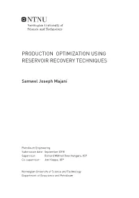 Production Optimization Using Reservoir Recovery Techniques