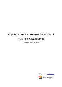 Support.Com, Inc. Annual Report 2017