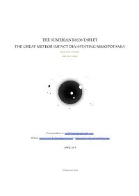 The Sumerian K8538 Tablet the Great Meteor Impact Devastating Mesopotamia