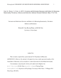 Univariate and Multivariate Skewness and Kurtosis 1
