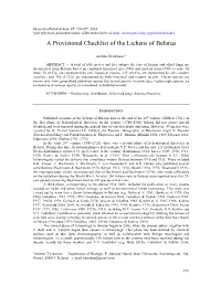 A Provisional Checklist of the Lichens of Belarus