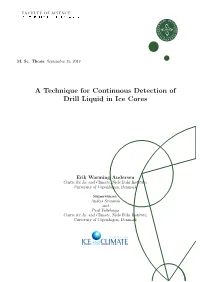 A Technique for Continuous Detection of Drill Liquid in Ice Cores
