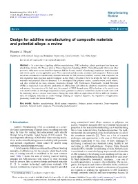 Design for Additive Manufacturing of Composite Materials and Potential Alloys: a Review