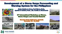 Development of a Storm Surge Forecasting and Warning System for the Philippines