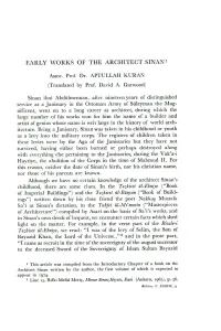 Early Works of the Architect Sinan