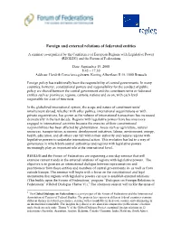 Foreign and External Relations of Federated Entities