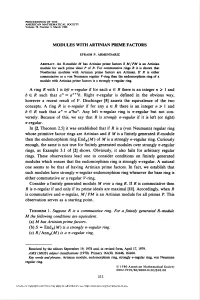 Modules with Artinian Prime Factors